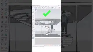 SketchUp tips ⚡️An amazing duplex spiral staircase case using Shape Bender plugin #sketchuptutorial