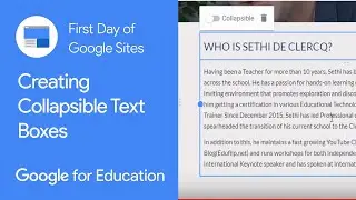 Insert collapsible text boxes into new Google Sites