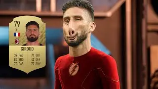 Olivier Giroud reacts to his 39 pace rating in FIFA 22 😂 (Proof he's faster)
