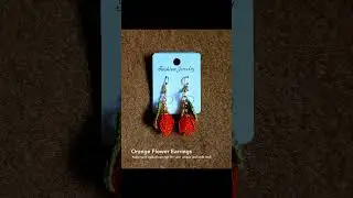 Orange Flower Earrings