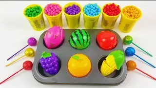 Satisfying Video I How to make Princess Lolipops in to Pool AND Rainbow Painted Cutting ASMR