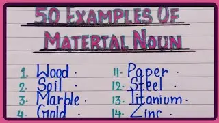 50 Examples of Material Noun | Examples of Material Noun | 50 Material Noun