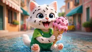 🐾🍦 Трогательный анимационный короткометражный фильм, созданный с помощью ИИ: Милая летняя встреча...