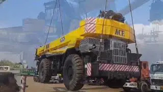 Unloading Crane | JCB unloading | Safety precautions during monsoon  #anayakandhal #crane #tractor 
