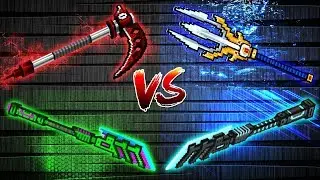 Pixel Gun 3D - Аниме Коса VS Тризуб Посейдона VS Адамантовое Копье VS Лазерное Копье