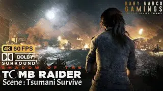 Tsunami Survival Scene | Shadow of the Tomb Raider (4K 60FPS) | Epic Disaster Escape