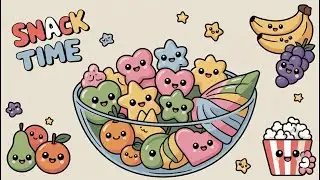 Snack Time Songs | Colorful Cartoon Animation for Kids | Giggly Gems