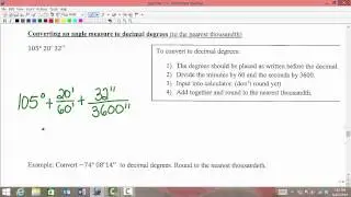 MATH 1316 Section 1.1: Converting DMS to Decimal Degrees