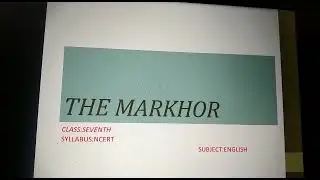 The Markhor..