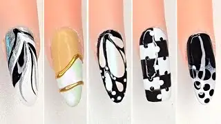 5 Trendy Nail Art Ideas | Classic Nail Art Designs in White, Black, and Gold