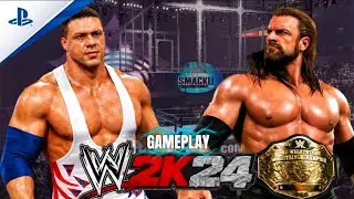 KURT ANGLE VS TRIPLE H - HELL IN A CELL MATCH - CAMPEÓN VS CAMPEÓN - PS5 - GAMEPLAY - WWE 2K24