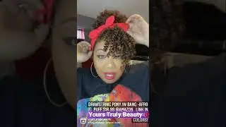 AMAZON REVIEW! EASY DRAWSTRING PONYTAIL + BANG. $18.99!!
