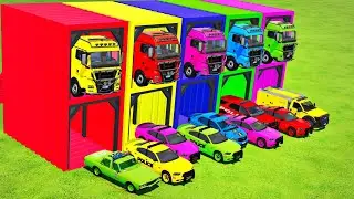 TRANSPORTING ALL POLICE CARS and AMBULANCE EMERGENCY VEHICLES WITH MERCEDES POLICE TRUCKS! FS22