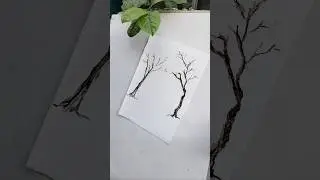 Painting a tree and its branches #watercolour #tree #branch #trees #shorts #asmr