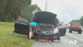 VIDEO: FCN photographers help couple in car fire