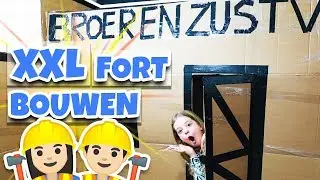 XXL SUPER MEGA BOX FORT BOUWEN !! - Broer en Zus TV VLOG #282