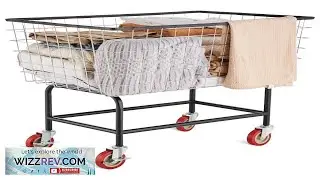 VEVOR Wire Laundry Cart 4.5 Bushel Wire Laundry Basket with Wheels 35 ' 'x15.7 ' 'x22 ' '