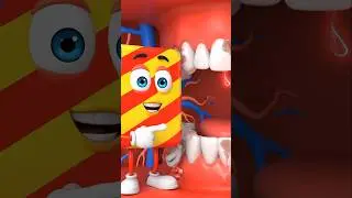 Candy 🍭 and Teeth Damage ⚠️ | #Shorts #FoodDoctor3D #HealthyFood #BrainHealth #FoodBenefits