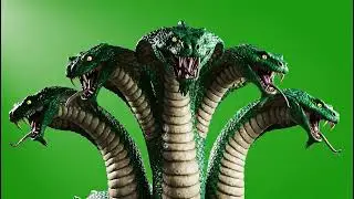 Emotional Cartoon Half 5 Head Snake Green Screen Overlay | Free VFX Download
