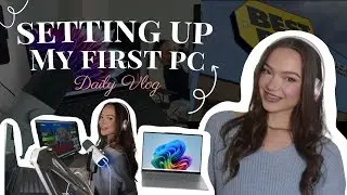 Lenovo 7i Aura | computer shopping + unboxing  + setting up my desk 💻💗