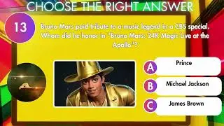 Bruno Mars: Bruno's Beat Bonanza Quiz! #youtubetrivia #youtubequiz