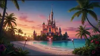 Disney Castle Tropical Beach Style