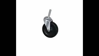 Solid Rubber Single Wheel Threaded Stem Casters 360&deg; Product Video