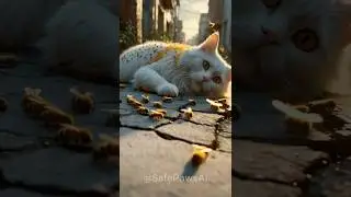 Saving the Kitten from Bees |Rescue Mission#cat #beeattack