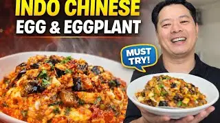 Indo Chinese Egg & Eggplant &ndash; Easy Spicy Recipe !!