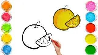 How To Draw cute Orange Drawing, Painting & Coloring For Kids and Toddlers_🌈🎨 🐋