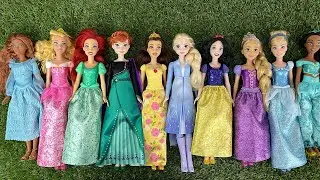 Unboxing Disney Princess Doll Collection | Beautiful Frozen Elsa, Anna, Belle, Ariel Dolls | ASMR