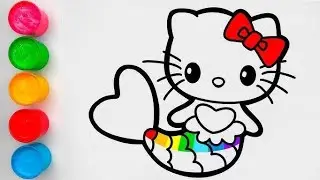 Hello Kitty Mermaid Easy Drawing, Painting & Coloring For Kids and Toddlers_ Kids Art | Hello Kitty