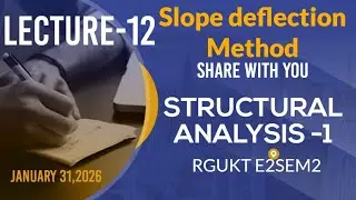 #solved problem on sinking in slope deflection method #btech 