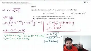 Application de la dérivée en cinématique - Exemple