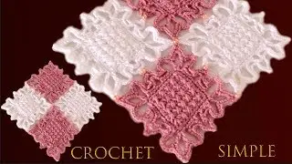 Como tejer a crochet tapete camino de mesa punto cruz reversible imitación bordado a mano