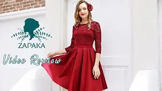 💕 💝Zapaka Women Lace Formal Dress Red 3/4 Sleeves Bridesmaid Dress