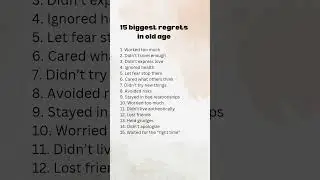 15 biggest regrets in old age