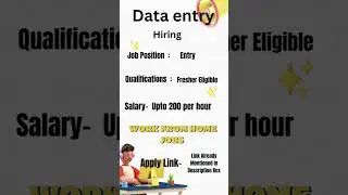 Data Entry Job | Work From Home Jobs 2024 | Part Time Jobs From Home | Online Job At Home | Remote |