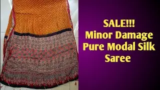 ⚡ SALE-Minor Damage on Modal Silk Saree #trending #modalsilk #ajrakhprints #sale #minordamage