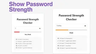How To Password Strength Checker Using HTML CSS And JavaScript on Website