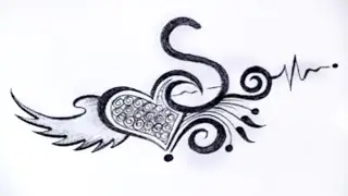 S letter tattoo designs making with pencil / very simple and very beautiful s letter tattoo 