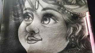  𝗞𝗥𝗜𝗦𝗛𝗡𝗔 🦚   Pencil Drawing || Step by Step Tutorial ||  #drawing #pencildrawing #krishna 