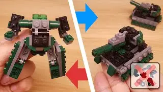 Как собрать мини-механик-танк-трансформер из кубиков LEGO — Armored Steel