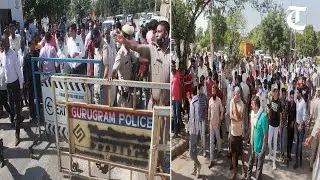Namaz disrupted again amid sloganeering in Gurugram