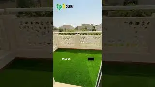 Balcony Upgrade: Artificial Grass Installation | Fixit Dubai | #reels #shorts