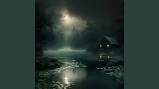 Storm Approaching over the Swamp Ambience | Subtle Cricket & Frog Sounds | Rolling Thunder