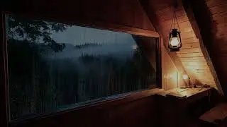 ASMR Rain Sounds for Sleeping | Rainy Night Cabin Ambience for Anxiety Relief and Deep Relaxatio