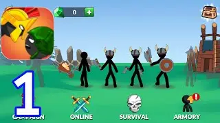Stickman History Battle - Walkthrough Gameplay Stone Age All Levels 1-4 [Part 1]