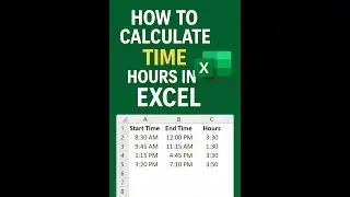 How to Calculate Time Hours in Excel, Excel Time Formula Tutorial #excel #shorts