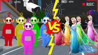CCTV REKAM TELETUBBIES RAINBOW VS ELSA RAINBOW 😱😰